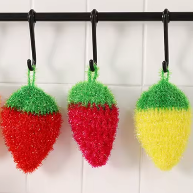 3/pc Strawberry Dish Scrubber